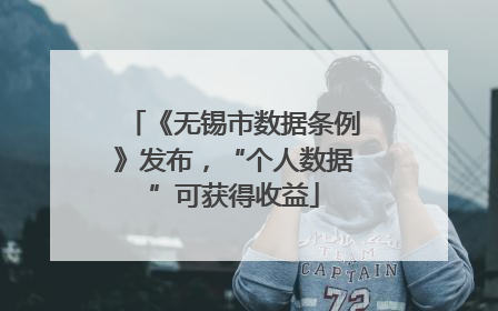 《无锡市数据条例》发布，“个人数据”可获得收益
