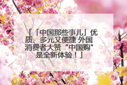 「中国那些事儿」优质、多元又便捷 外国消费者大赞“中国购”是全新体验！