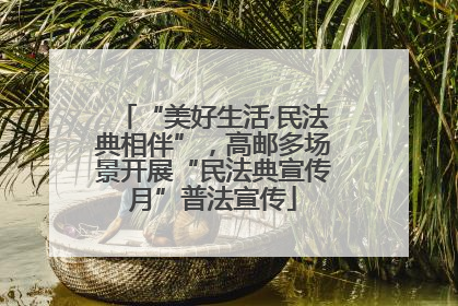 “美好生活·民法典相伴”，高邮多场景开展“民法典宣传月”普法宣传