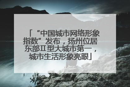 “中国城市网络形象指数”发布，扬州位居东部Ⅱ型大城市第一，城市生活形象亮眼