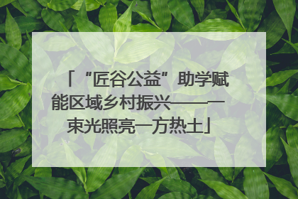 “匠谷公益”助学赋能区域乡村振兴——一束光照亮一方热土