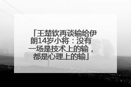 王楚钦再谈输给伊朗14岁小将：没有一场是技术上的输，都是心理上的输