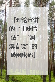 理论宣讲的“土味情话” “涧溪春晓”的破圈密码