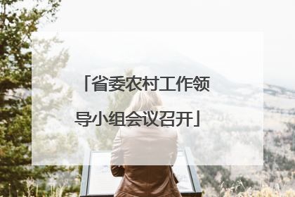 省委农村工作领导小组会议召开