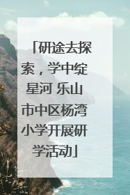 研途去探索，学中绽星河 乐山市中区杨湾小学开展研学活动