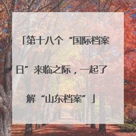 第十八个“国际档案日”来临之际，一起了解“山东档案”