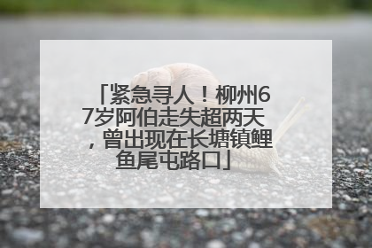 紧急寻人！柳州67岁阿伯走失超两天，曾出现在长塘镇鲤鱼尾屯路口