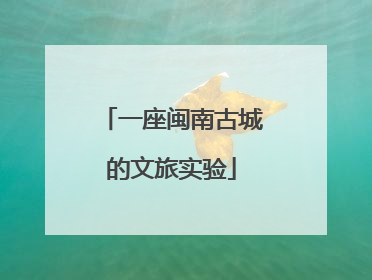 一座闽南古城的文旅实验
