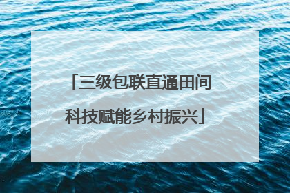 三级包联直通田间 科技赋能乡村振兴