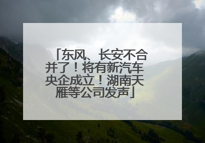 东风、长安不合并了！将有新汽车央企成立！湖南天雁等公司发声