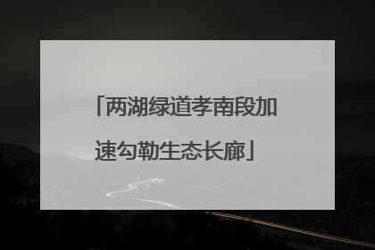 两湖绿道孝南段加速勾勒生态长廊