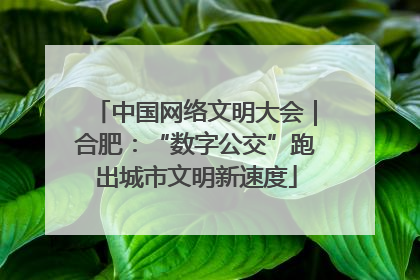 中国网络文明大会｜合肥：“数字公交”跑出城市文明新速度