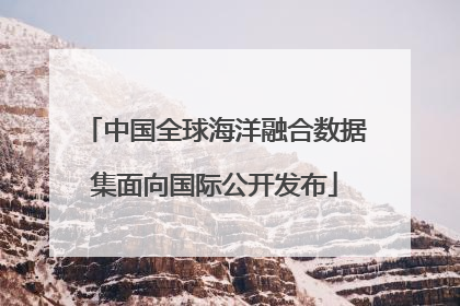 中国全球海洋融合数据集面向国际公开发布