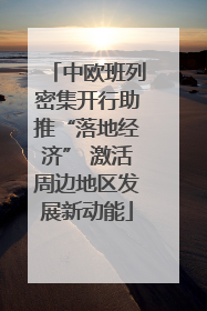 中欧班列密集开行助推“落地经济” 激活周边地区发展新动能