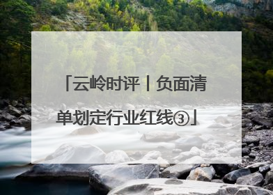 云岭时评丨负面清单划定行业红线③