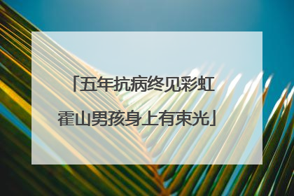 五年抗病终见彩虹 霍山男孩身上有束光