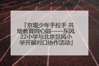 京堰少年手拉手 共绘教育同心圆——东风22小学与北京景风小学开展对口协作活动