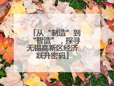 从“制造”到“智造”，探寻无锡高新区经济跃升密码