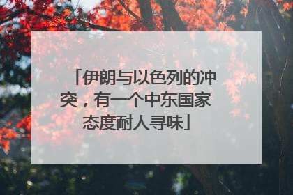 伊朗与以色列的冲突，有一个中东国家态度耐人寻味