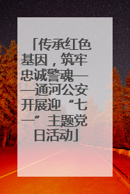 传承红色基因，筑牢忠诚警魂——通河公安开展迎“七一”主题党日活动