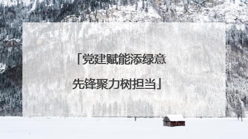党建赋能添绿意 先锋聚力树担当