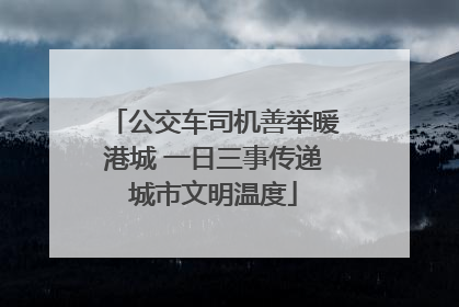 公交车司机善举暖港城 一日三事传递城市文明温度