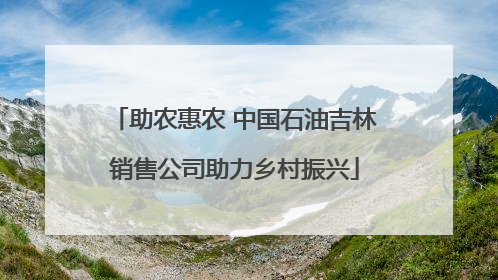 助农惠农 中国石油吉林销售公司助力乡村振兴