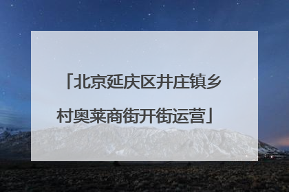 北京延庆区井庄镇乡村奥莱商街开街运营