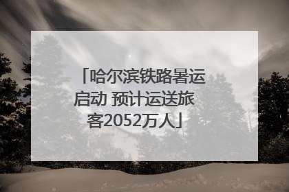 哈尔滨铁路暑运启动 预计运送旅客2052万人