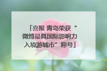 喜报 青岛荣获“微博最具国际影响力入境游城市”称号