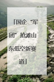 国企“军团”抢滩山东低空新赛道