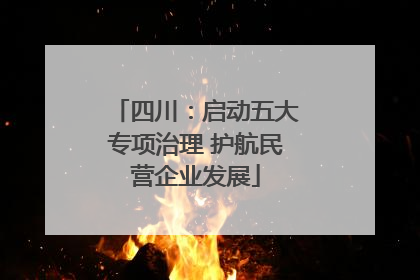 四川：启动五大专项治理 护航民营企业发展