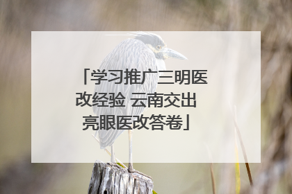 学习推广三明医改经验 云南交出亮眼医改答卷