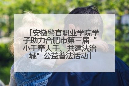 安徽警官职业学院学子助力合肥市第三届“小手牵大手、共建法治城”公益普法活动