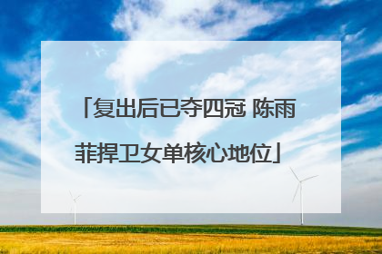 复出后已夺四冠 陈雨菲捍卫女单核心地位