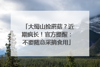 大蜀山捡蘑菇？近期疯长！官方提醒：不要随意采摘食用