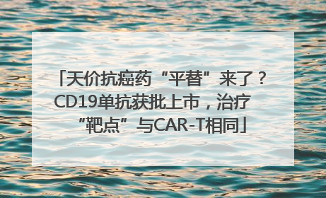 天价抗癌药“平替”来了？CD19单抗获批上市，治疗“靶点”与CAR-T相同