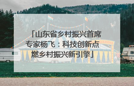 山东省乡村振兴首席专家杨飞：科技创新点燃乡村振兴新引擎