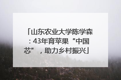 山东农业大学陈学森：43年育苹果“中国芯”，助力乡村振兴