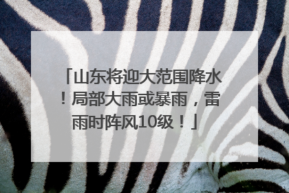 山东将迎大范围降水！局部大雨或暴雨，雷雨时阵风10级！