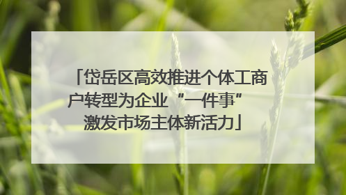 岱岳区高效推进个体工商户转型为企业“一件事” 激发市场主体新活力
