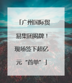 广州国际贸易集团揭牌！现场签下超亿元“首单”