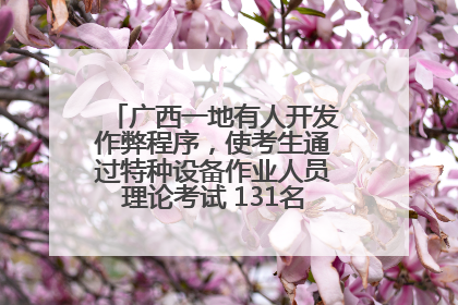 广西一地有人开发作弊程序，使考生通过特种设备作业人员理论考试 131名考生证书被撤销