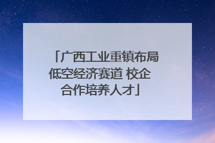 广西工业重镇布局低空经济赛道 校企合作培养人才