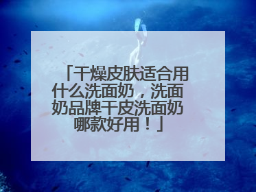 干燥皮肤适合用什么洗面奶，洗面奶品牌干皮洗面奶哪款好用！