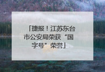 捷报！江苏东台市公安局荣获“国字号”荣誉