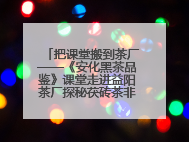 把课堂搬到茶厂——《安化黑茶品鉴》课堂走进益阳茶厂探秘茯砖茶非遗技艺