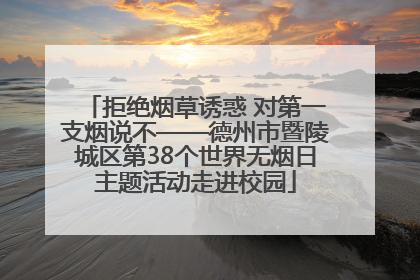 拒绝烟草诱惑 对第一支烟说不——德州市暨陵城区第38个世界无烟日主题活动走进校园