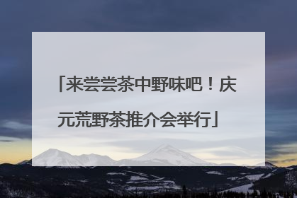 来尝尝茶中野味吧！庆元荒野茶推介会举行
