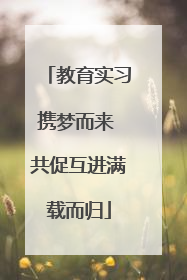 教育实习携梦而来 共促互进满载而归